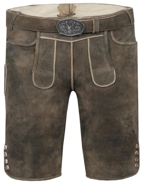 Trachtenhose Lederhose kurz Rückholz tree mit Gürtel Marjo