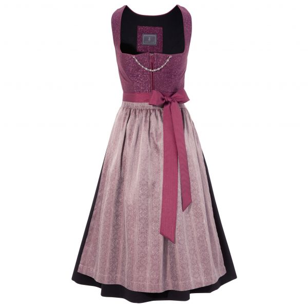 Dirndl midi 68cm Hanna beere lila schwarz Trachten Deiser