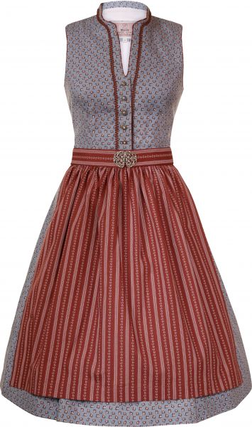 Dirndl midi 58 cm Sabella hellblau blau mauve Marjo