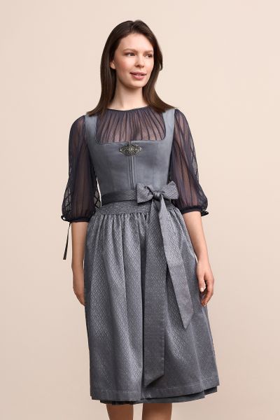 Dirndl midi 70 cm Cari hellgrau grau Krüger Madl