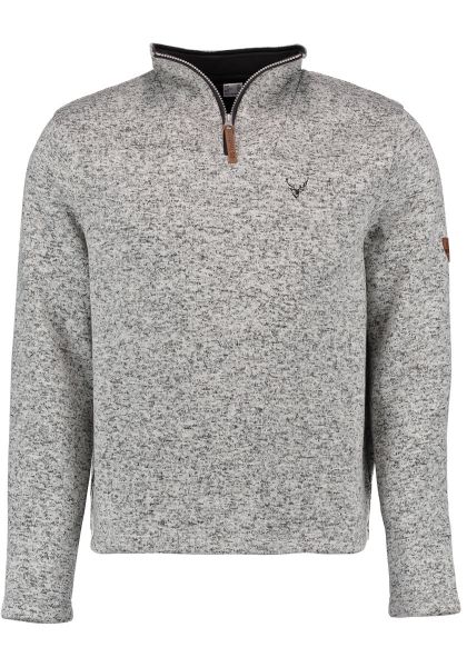 Trachtenpullover Troyer Jagd Pühlheim mittelgrau grau Strickfleece OS Trachten