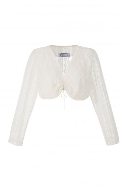 Dirndlbluse Stabhof ecru langarm Spitze Hannah Collection