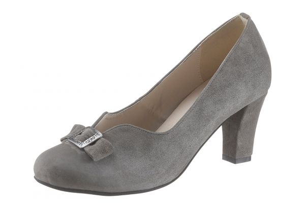 B-Ware /2. Wahl Trachtenpumps Obermauerbach grau Leder Hirschkogel