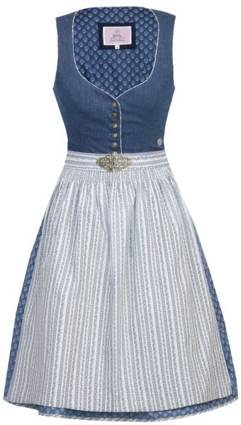 Dirndl midi 65 cm Romy marine rauchblau blau Marjo