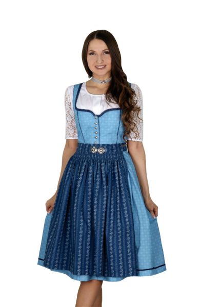 Dirndl midi 60 cm Breitenhill hellblau marine Fuchs