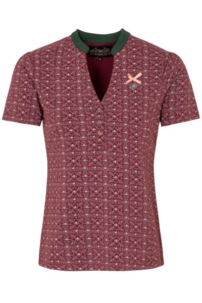 Trachtenshirt Damen Agany weinrot rot Hangowear