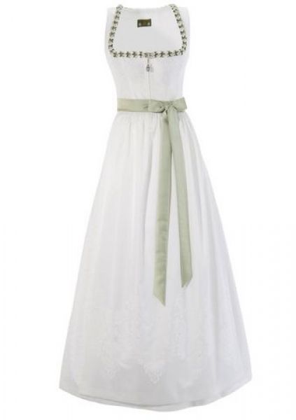 Dirndl lang 100 cm Wainding creme grün Love Nature