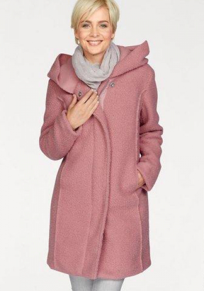 Damen Bouclemantel Winterjacke rose Boysen's