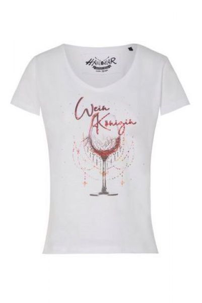 B-Ware / 2. Wahl - Trachten T-Shirt Weinkönigin weiß Hangowear