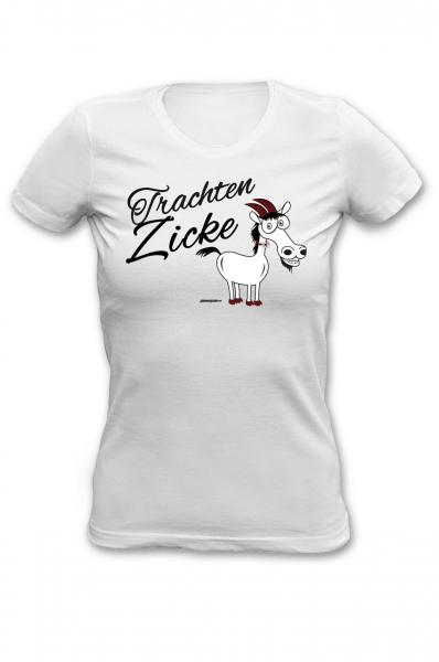 Trachtenshirt Trachten Zicke weiss
