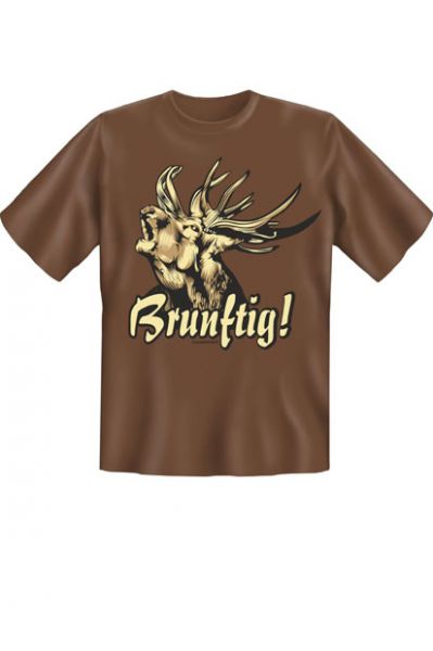 Trachtenshirt Brunftig braun T-Shirt