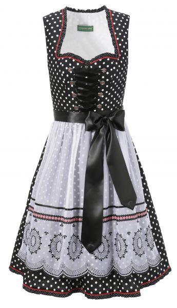 Dirndl midi 60 cm Roidhof schwarz weiß Country Line