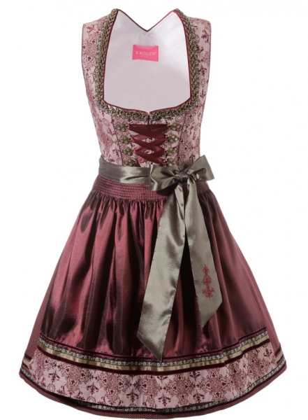 B-Ware / 2. Wahl - Dirndl midi 60 cm Dark Berry bordeaux rot Krüger Madl