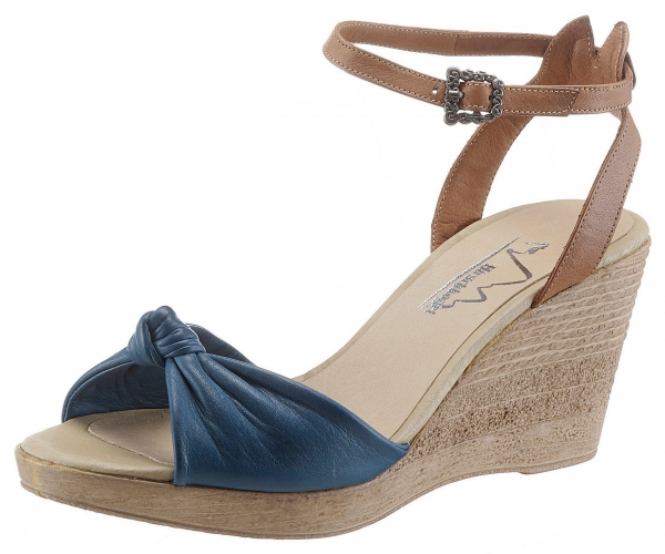 Trachten Sandalette Balzhausen blau Keilsandalette Hirschkogel