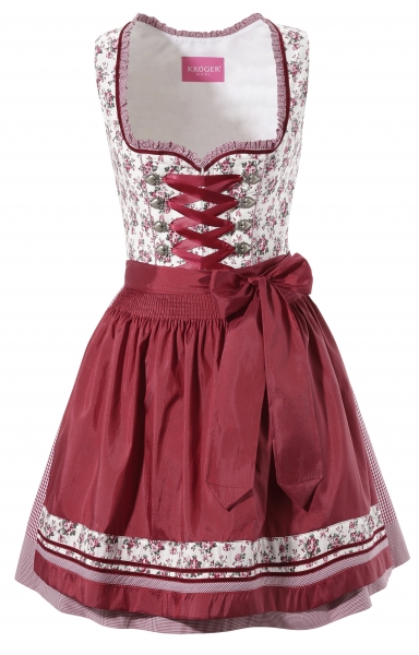 Dirndl mini 50 cm Windorf rot weiß Krüger