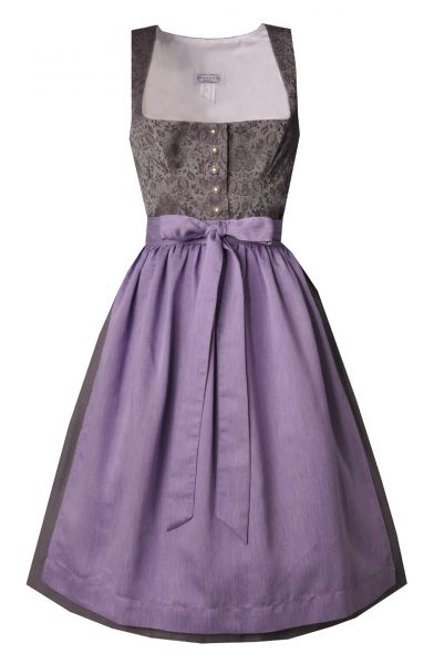 Dirndl midi 64cm Außerwald grau lila Hannah Collection