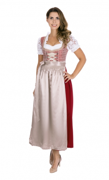 Dirndl lang 90 cm Kirchendemenreuth rot beige Bayer Madl