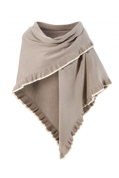 Trachten Poncho Radenzhofen taupe/creme Schal Stola Trachten Deiser
