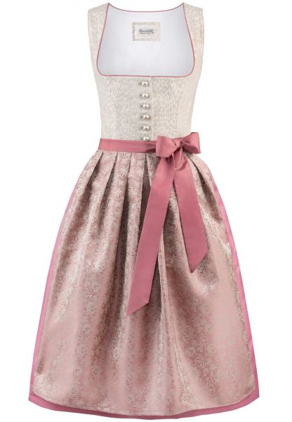 B-Ware / 2. Wahl - Dirndl midi 70 cm Lotti rose rosa beige Stockerpoint