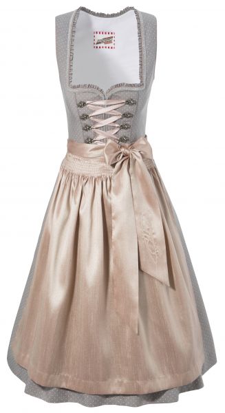 B-Ware / 2. Wahl Dirndl midi 60 cm grau rosa Andreas Gabalier Kollektion by Krüger