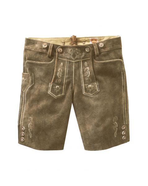 Lederhose kurz Alfred holz bock braun mit Stegträger Maddox