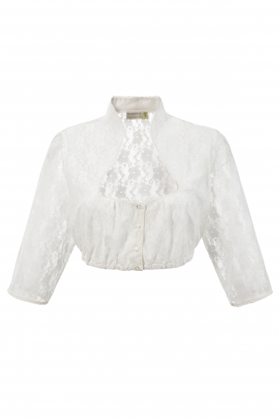 Dirndlbluse Latsch creme Langarm Spitze Tramontana