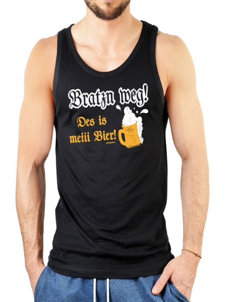 Trachten Tank Top Bratzn weg! Des is meiii Bier schwarz