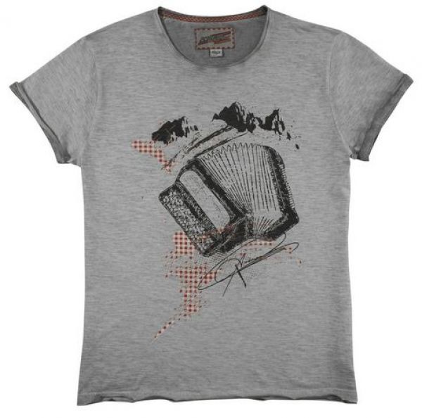 B-Ware / 2. Wahl - Trachtenshirt grau Bandshirt AG Andreas Gabalier Kollektion by Hangowear