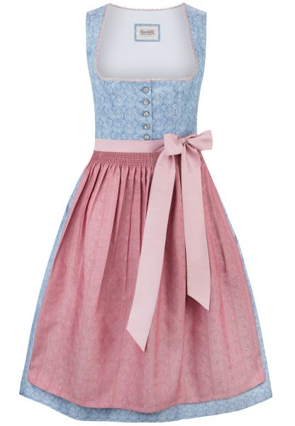 B-Ware / 2. Wahl - Dirndl midi 70cm Zora helllblau blau Stockerpoint