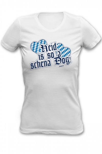 Trachtenshirt Heid is so a schena Dog weiss