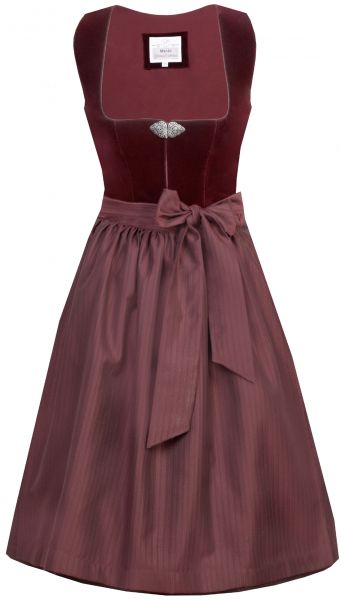 Dirndl lang 75 cm Susi rotwein dunkelrot rot Samt Marjo