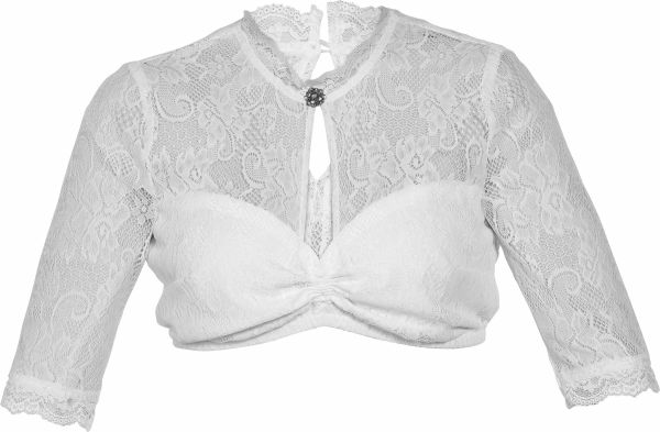 Dirndlbluse Enja-Norena offwhite halbarm Spitze Marjo