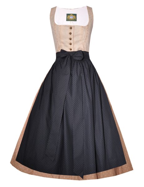 Dirndl lang 72cm Pillersee beige braun blau Hammerschmid