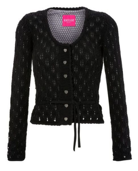 B-Ware / 2. Wahl Trachtenstrickjacke Geisengrund schwarz Krüger