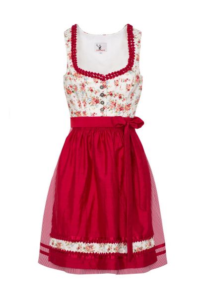 Dirndl mini 55 cm Koko weiß rot Feierlaune Spieth & Wensky