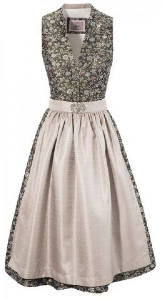 Dirndl midi 63cm Paula olive beige Marjo