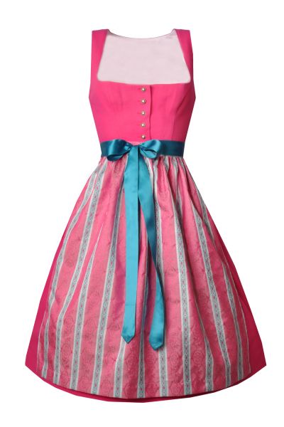 B-Ware / 2. Wahl Dirndl midi 63cm Nömer pink türkis Hannah Collection