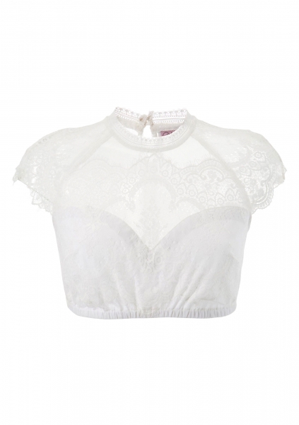 B-Ware / 2. Wahl - Dirndlbluse Nordika-Dali offwhite Halbarm Spitze Marjo
