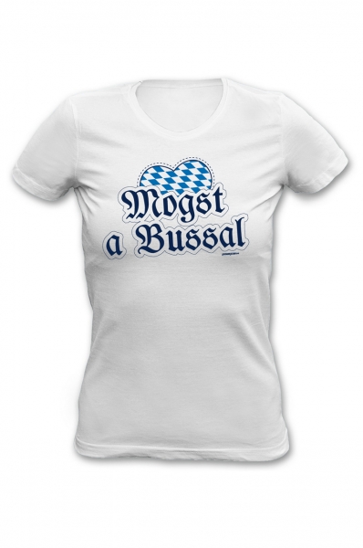 Trachtenshirt Mogst a Bussal weiss