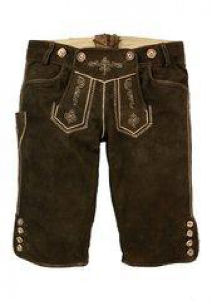 Damen Trachten Lederhose Cassie II kurz dunkelbraun/hasel Marjo