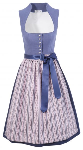 Dirndl Desingerdirndl midi 65 cm Unterhilgen blau rosa Hannah Collection