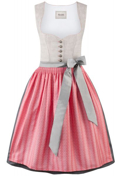 B-Ware / 2. Wahl - Dirndl mini 58cm Lirana grau rose Stockerpoint