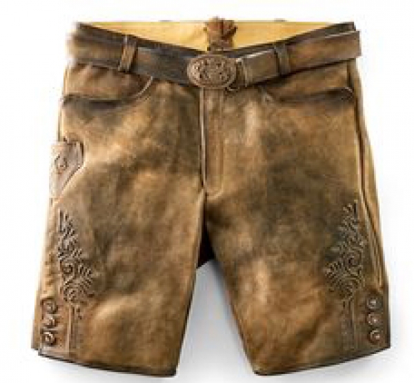 Lederhose kurz Faelo zirbe Antik braun Maddox