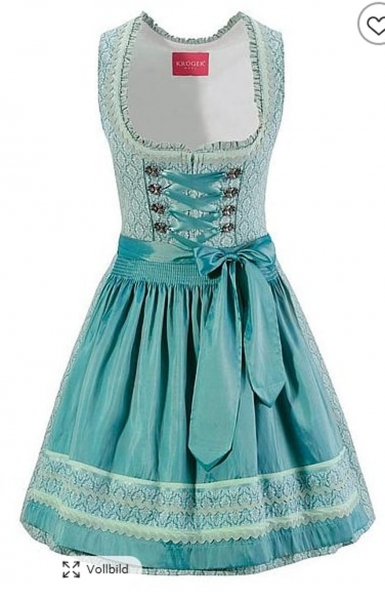 B-Ware / 2. Wahl - Dirndl mini 50 cm Zea türkis Krüger