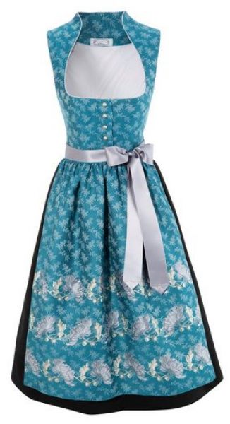 B-Ware / 2. Wahl - Dirndl midi 63cm Rauhenlechsberg petrol schwarz Hannah Collection