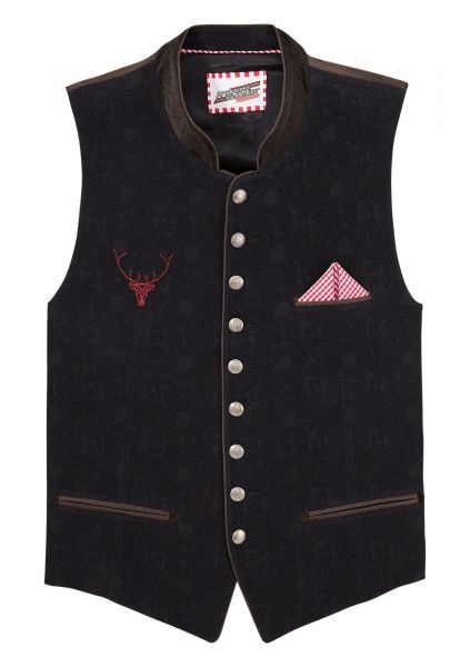 B-Ware / 2. Wahl - Trachtenweste Gilet schwarz Andreas Gabalier Kollektion Krüger