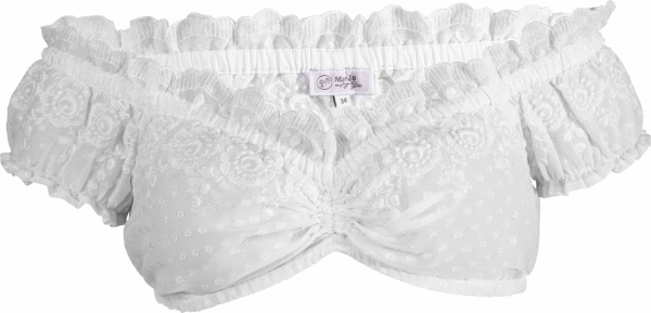 Dirndlbluse Margitta-Susan weiß Carmenstil Spitze Marjo