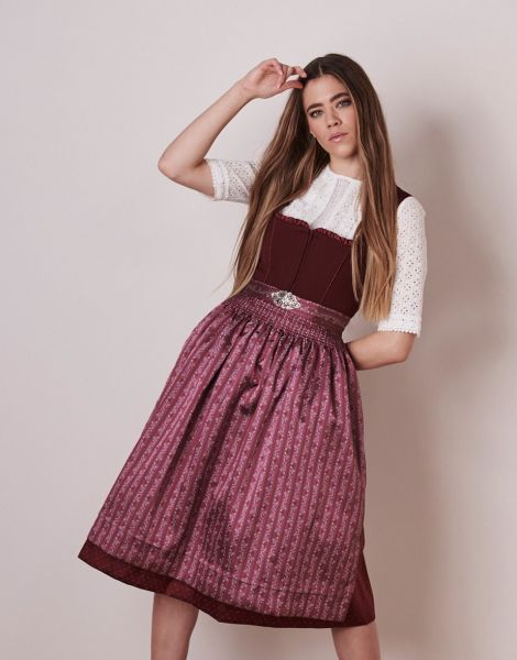 Dirndl midi 70 cm Verena bordeaux rot Krüger Collection