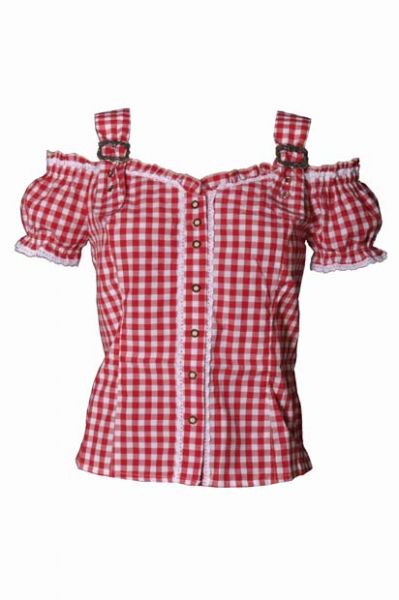 Trachtenbluse Inka Carmen rot-karo Fuchs-Trachten