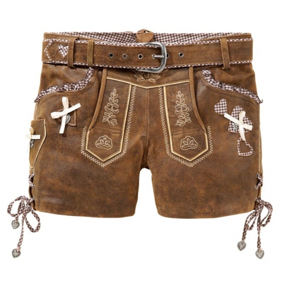 Trachtenlederhose Short kurz Rosi brasil used brown braun Marjo